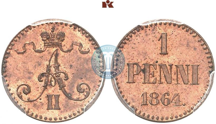 Picture 1 penni 1864 year  