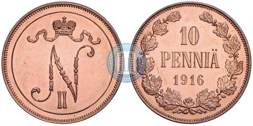 Picture 10 pennia 1916 year  