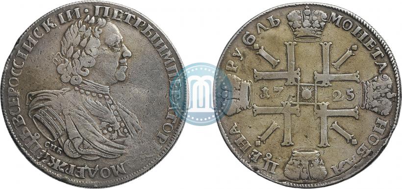 Picture 1 rouble 1725 year СПБ "Sun rouble, portrait in armour"