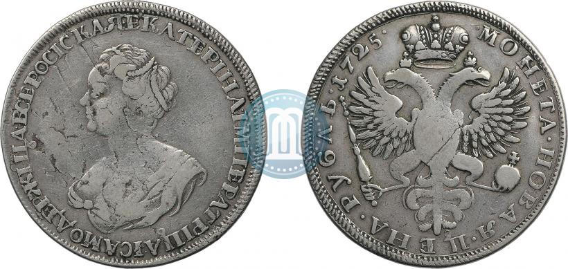 Фото 1 рубль 1725 года  "Траурный"