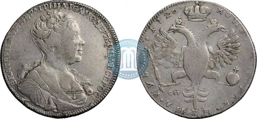 Picture 1 rouble 1726 year СПБ "Petersburg type, portrait turned to the right"
