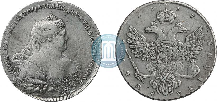 Picture 1 rouble 1737 year  "Moscow type"
