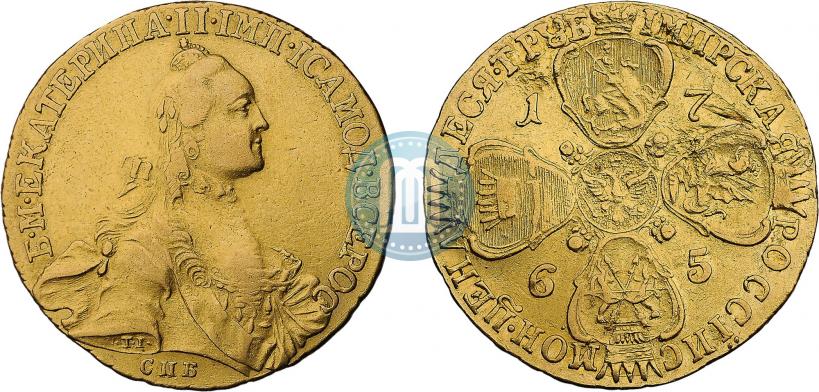 Picture 10 roubles 1765 year СПБ 