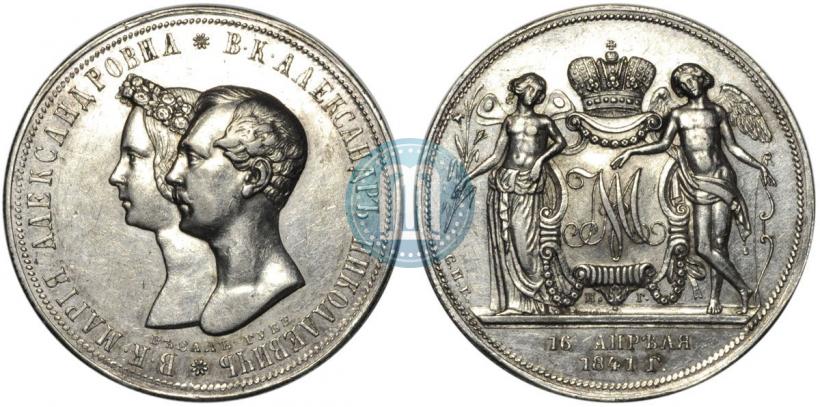 Picture 1 rouble 1841 year СПБ-НГ "In the memory of the wedding of the crown prince"
