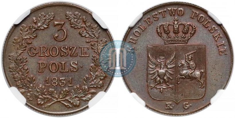 Picture 3 grosze 1831 year KG "Polish uprising"
