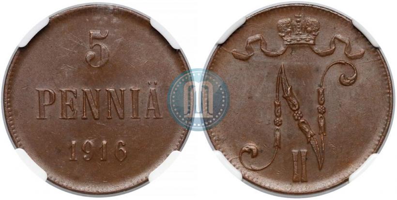 Picture 5 pennia 1916 year  