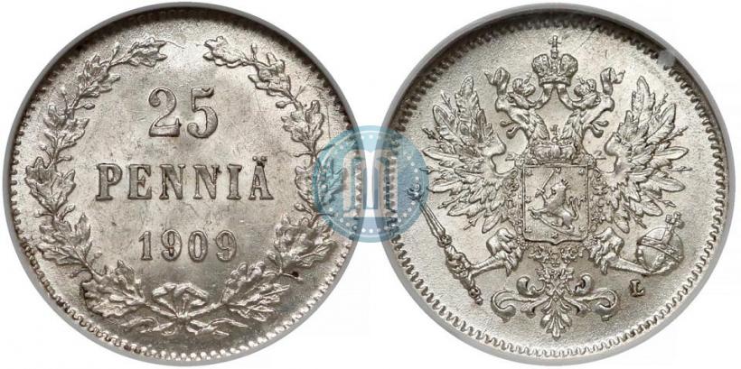 Picture 25 pennia 1909 year L 