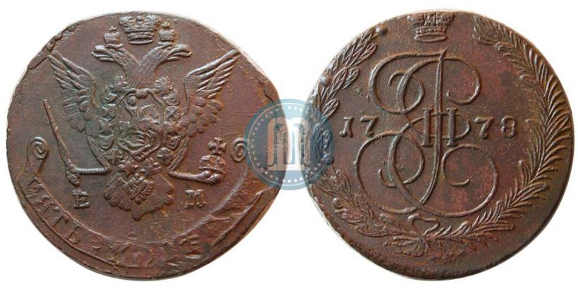 Picture 5 kopecks 1778 year ЕМ 