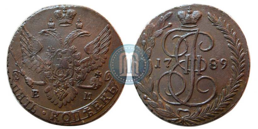 Picture 5 kopecks 1789 year ЕМ 