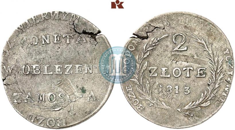Фото 2 злотых 1813 года  
