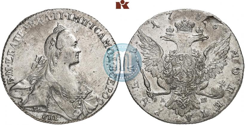 Picture 1 rouble 1766 year СПБ-АШ 