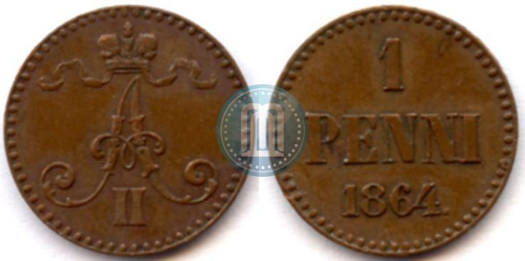 Фото 1 пенни 1864 года  
