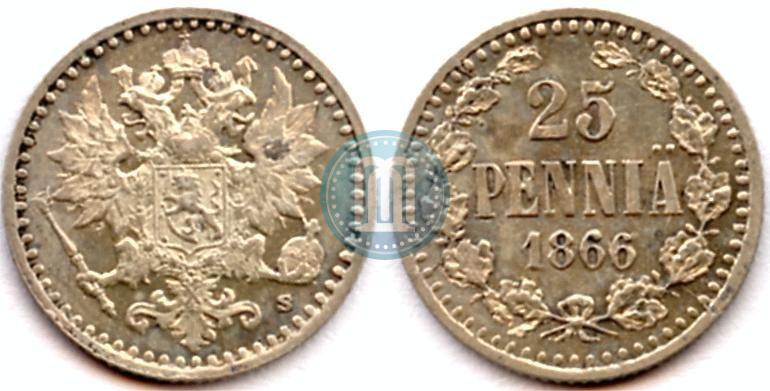 Фото 25 пенни 1866 года S 