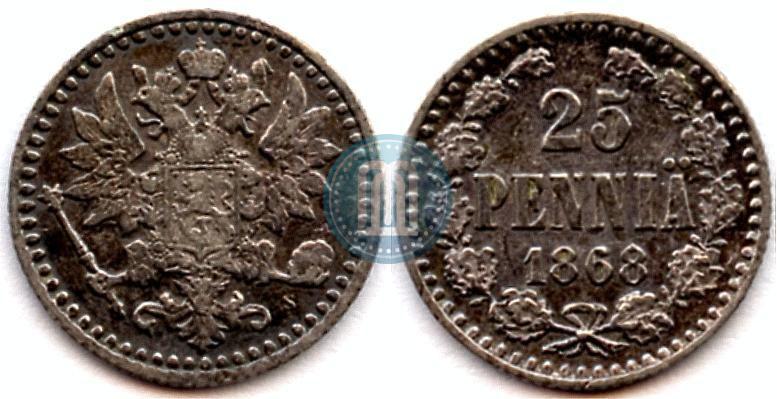 Picture 25 pennia 1868 year S 