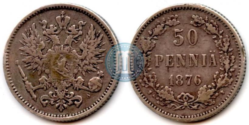 Фото 50 пенни 1876 года S 