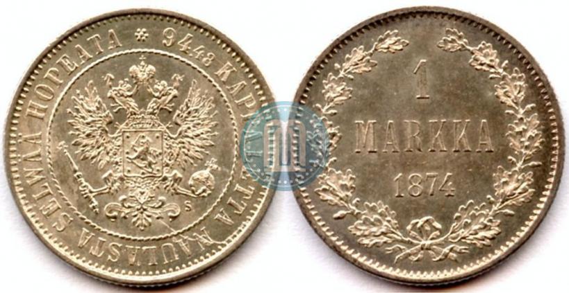 Picture 1 markka 1874 year S 