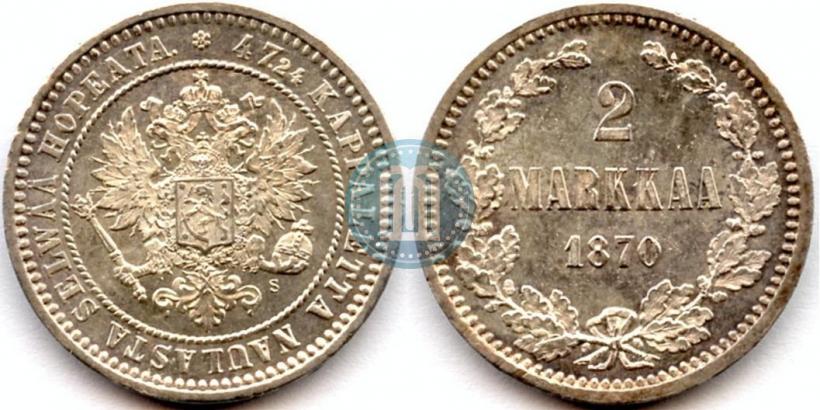 Picture 2 markkaa 1870 year S 