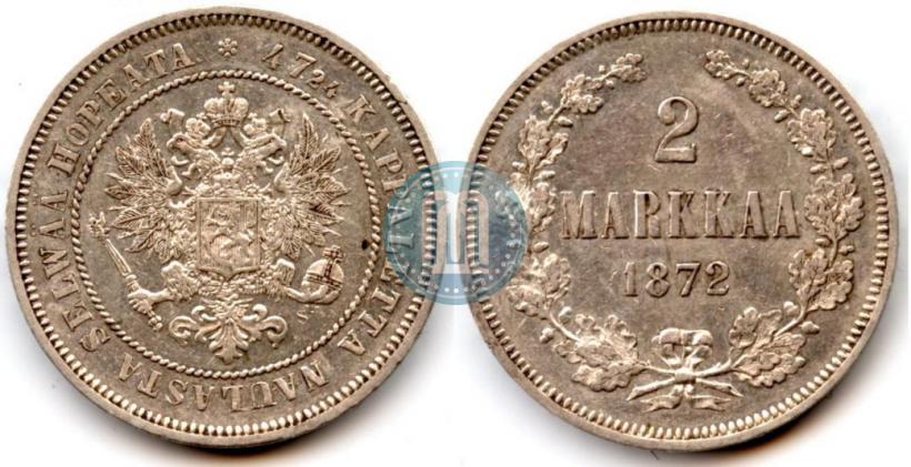 Picture 2 markkaa 1872 year S 