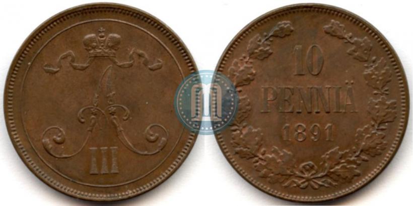 Picture 10 pennia 1891 year  