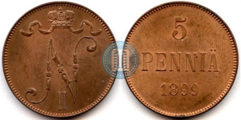 Picture 5 pennia 1899 year  