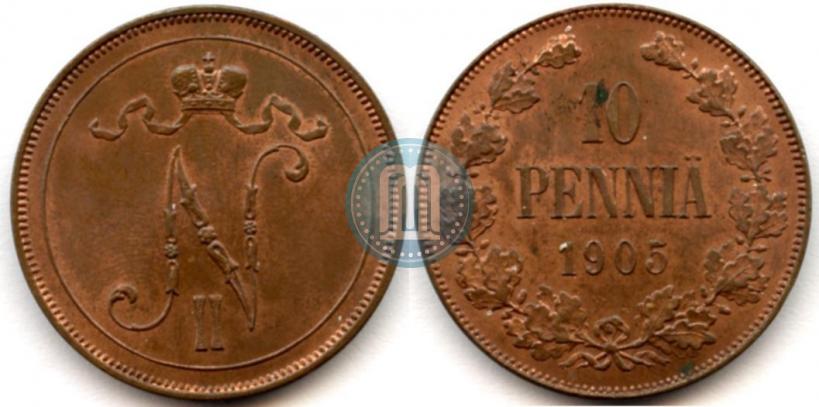Picture 10 pennia 1905 year  