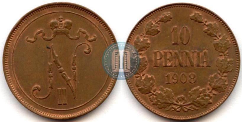 Фото 10 пенни 1908 года  