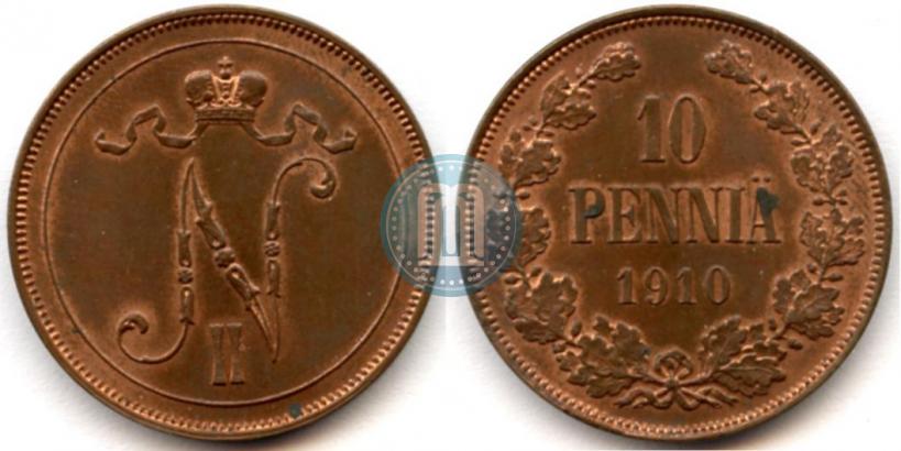 Picture 10 pennia 1910 year  