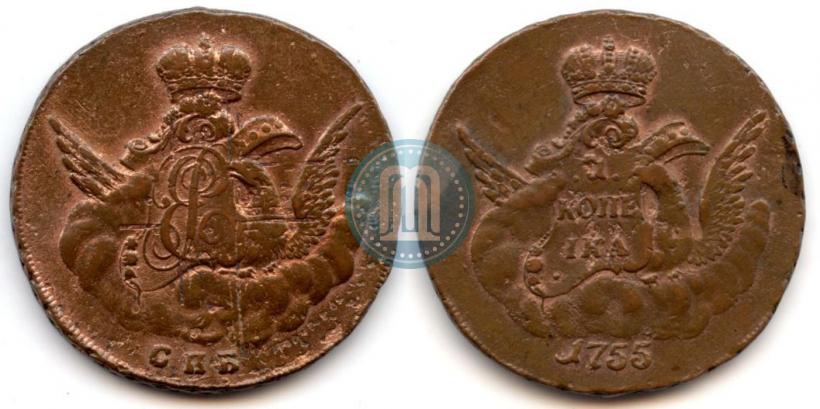 Picture 1 kopeck 1755 year СПБ 