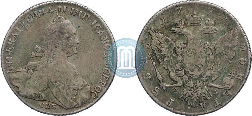 Picture 1 rouble 1774 year СПБ-ФЛ 