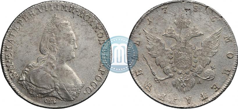 Picture 1 rouble 1786 year СПБ-ЯА 