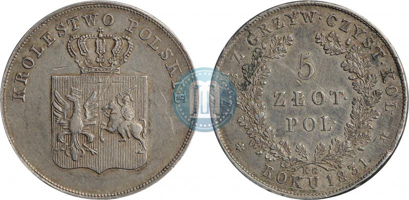 Picture 5 złotych 1831 year KG "Polish uprising"