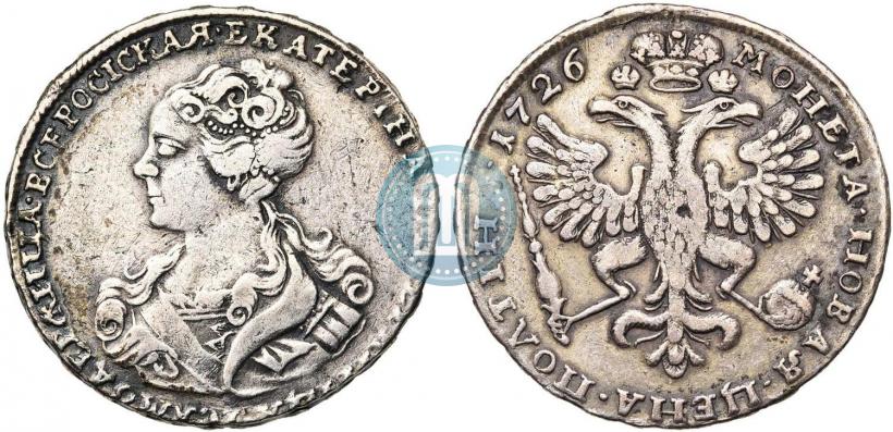 Picture Poltina 1726 year  "Moscow type, portrait turned to the left"