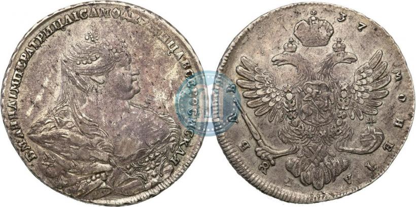Picture 1 rouble 1737 year  "Moscow type"