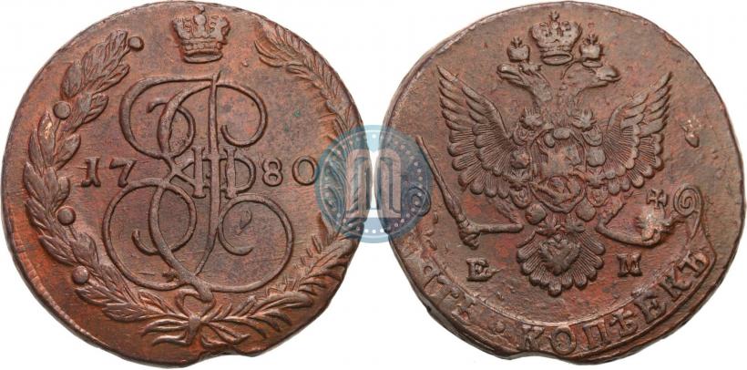 Фото 5 копеек 1780 года ЕМ 