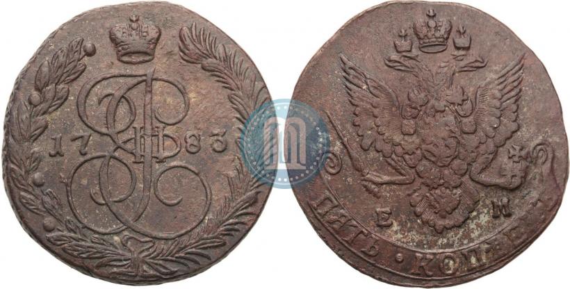 Picture 5 kopecks 1783 year ЕМ 
