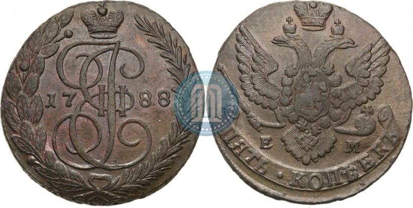 Picture 5 kopecks 1788 year ЕМ 