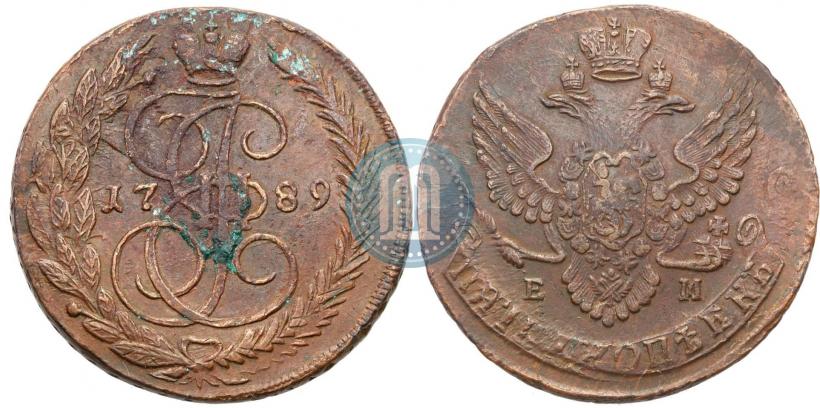 Фото 5 копеек 1789 года ЕМ 