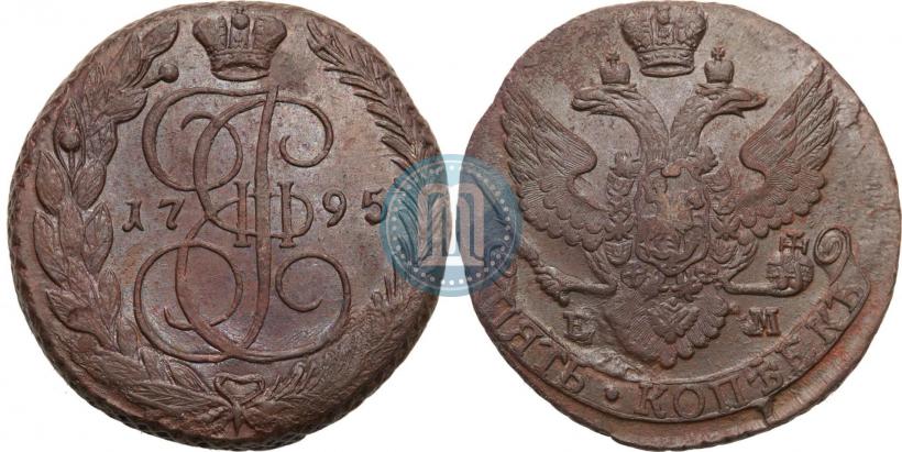 Picture 5 kopecks 1795 year ЕМ 