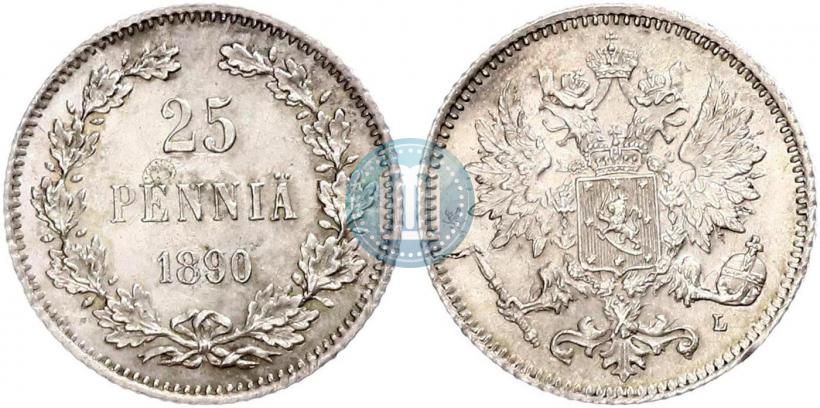 Фото 25 пенни 1890 года L 