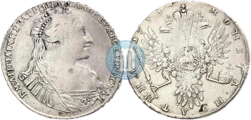 Picture Poltina 1734 year  "Type of 1735"
