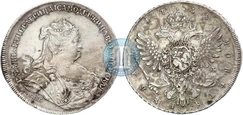 Picture 1 rouble 1738 year СПБ "Petersburg type"