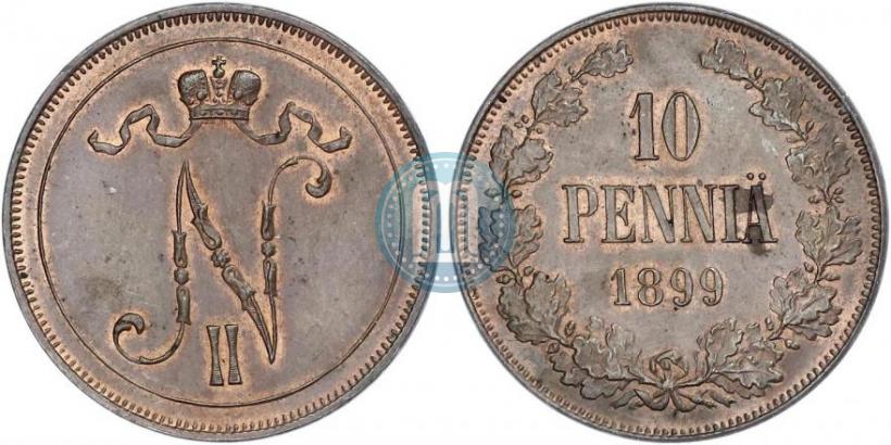 Picture 10 pennia 1899 year  