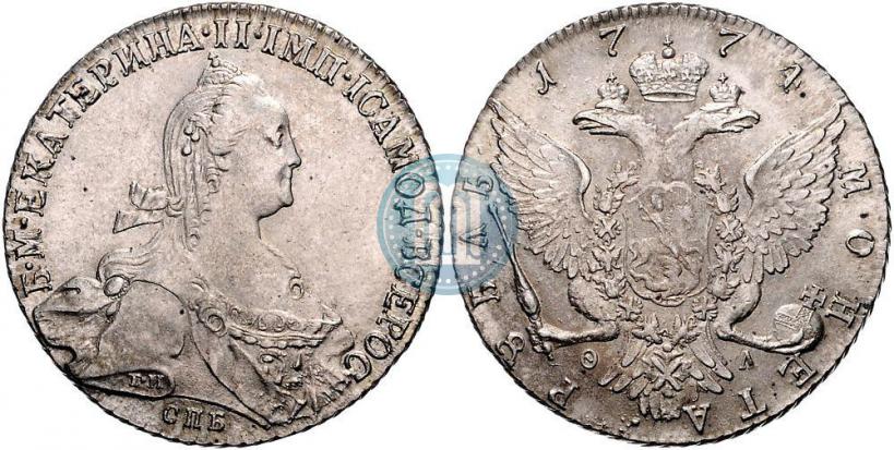 Picture 1 rouble 1774 year СПБ-ФЛ 