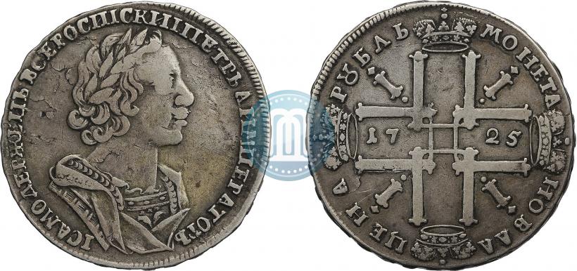 Фото 1 рубль 1725 года  "Портрет в античных доспехах"
