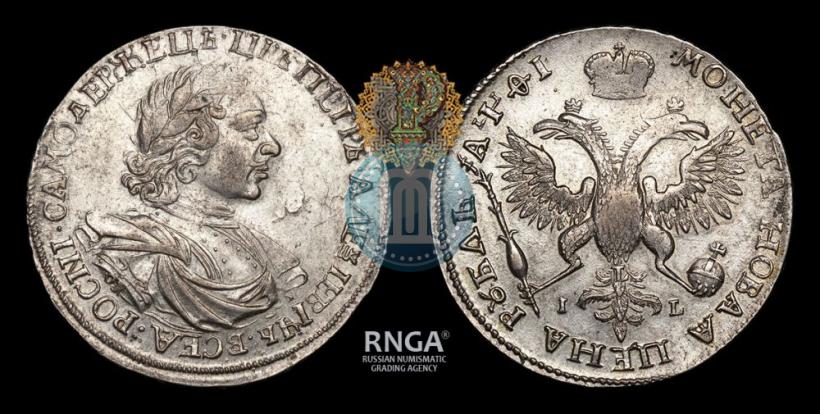 Фото 1 рубль 1719 года OK-IL-L "Портрет в латах"