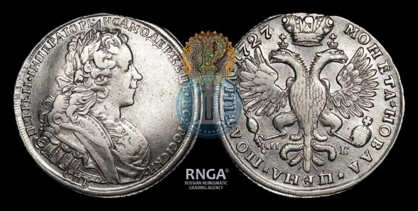 Фото Полтина 1727 года СПБ "Петербургский тип"