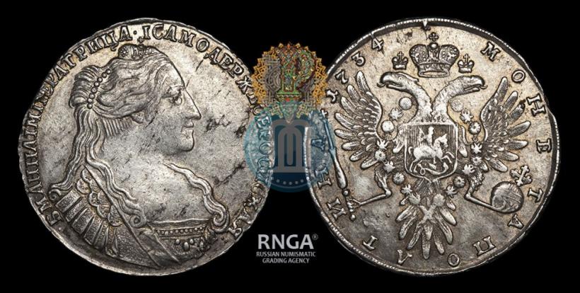 Picture Poltina 1734 year  "Type of 1735"