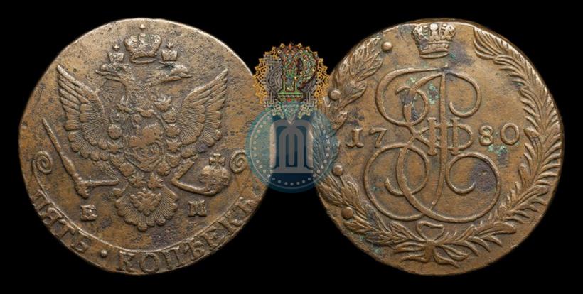 Picture 5 kopecks 1780 year ЕМ 
