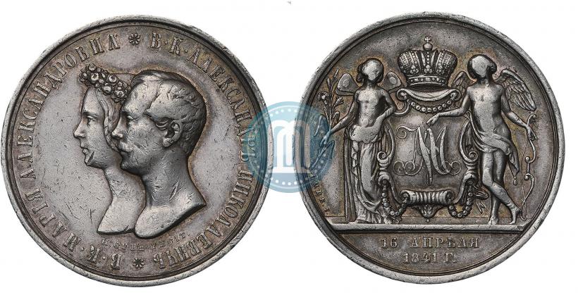 Picture Medal 1841 year H. GUBE. FECIT "In the memory of the wedding of the crown prince"