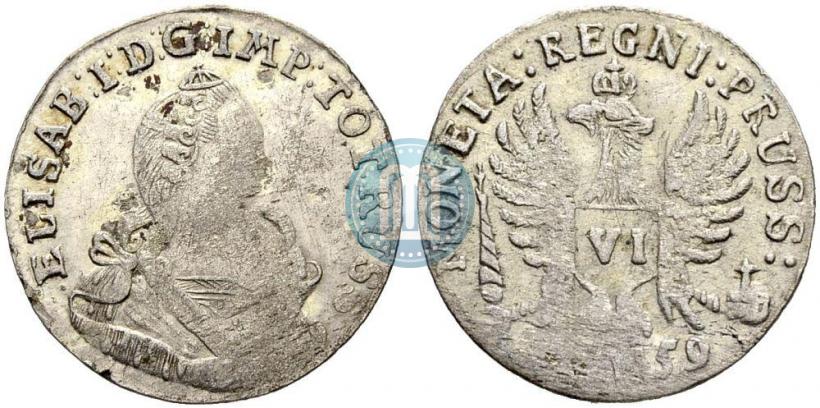 Picture 6 groszy 1759 year  